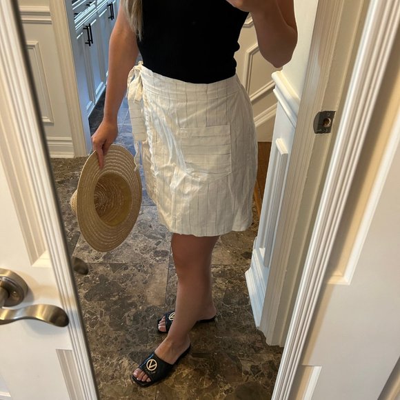 OAK AND FORT 100% LINEN SKIRT - Picture 8 of 9